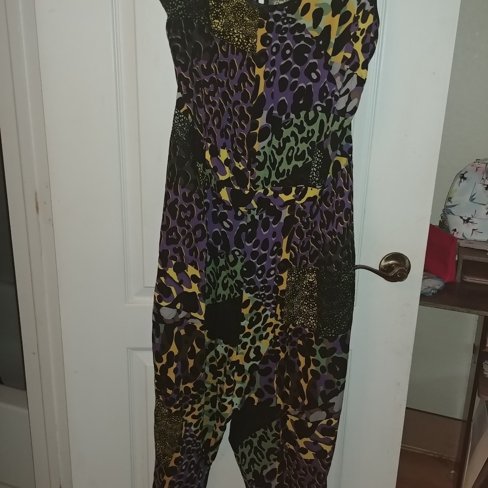 Colorful Leopard Print Jumpsuit